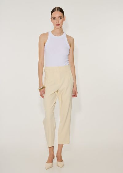 High waisted trousers with seam details - White