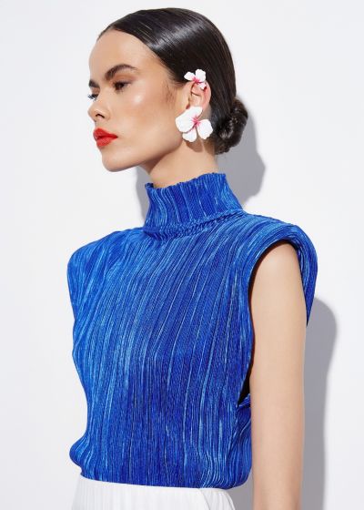 Pleated top - Blue electric