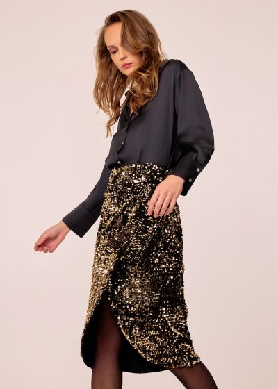 Gold sequin skirt - Gold