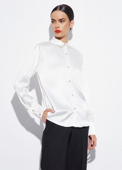 Shirt with satin touch - White