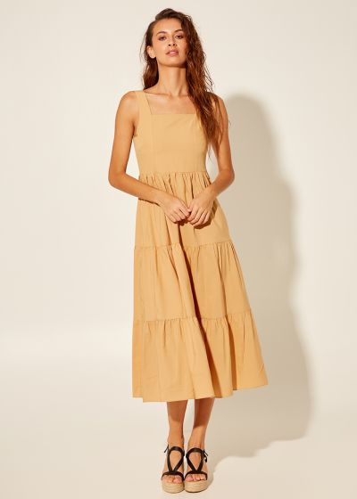 Multi-sectioned Strap Dress - Camel