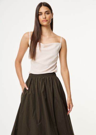 Draped blouse with straps - Beige