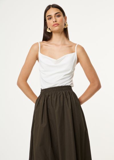 Draped blouse with straps - White