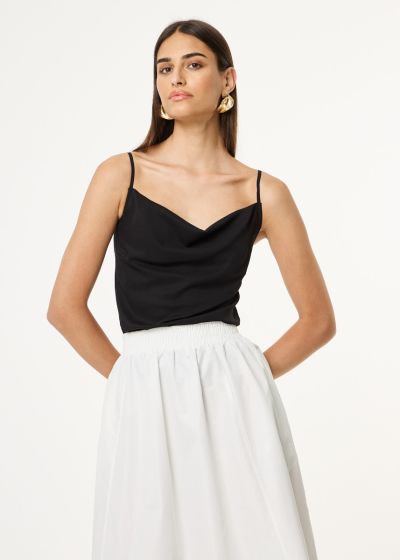 Draped blouse with straps - Black