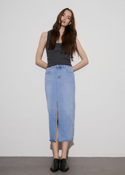 Midi jean skirt - Blue