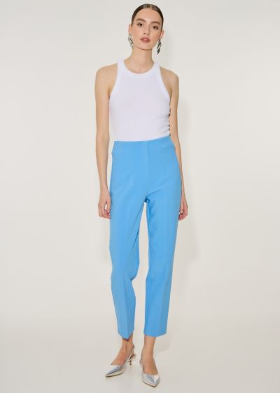 High waisted trousers with seam details - Light blue