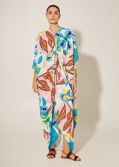 Draped Link Kaftan Dress - Multi-coloured