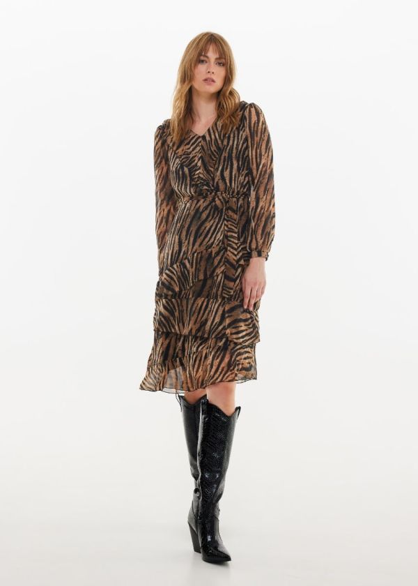 Dress with ruffles - Leopard
